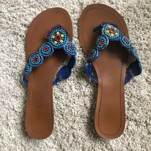 Rouge Helium Beaded Flip-flops